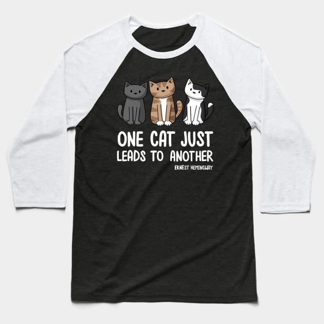 One Cat Just Leads To Another Baseball T-Shirt by Doodlecats 